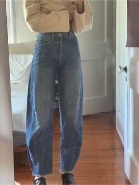 AGOLDE High-Rise Wide Leg Jeans in Medium Blue Wash